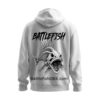 Ash Grey Gildan Hoodie with Battlefish Logo