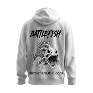 Ash Grey Gildan Hoodie with Battlefish Logo