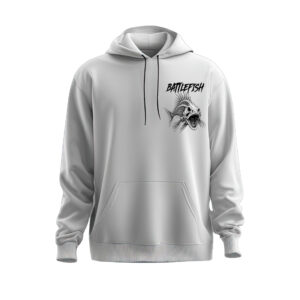 Ash Grey Gildan Hoodie with Battlefish Logo